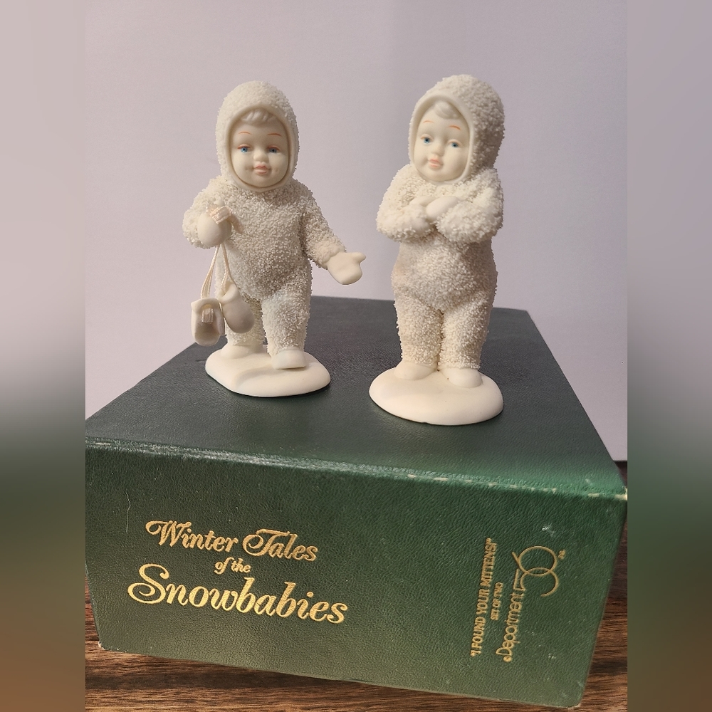 Vintage Snowbabies Set Of Two "I Found Your Mittens"